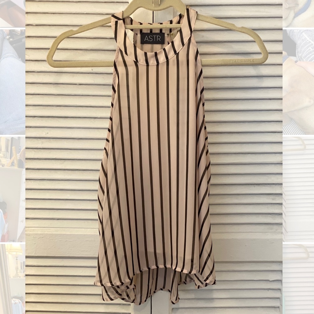 ASTR Light Pink High Neck Flowy Top